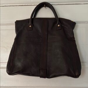 Banana Republic Brown Leather Tote with Elegant Design